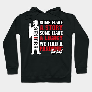 Pandemic Graduation | White And Red Text Boys Funny Graduation Hoodie